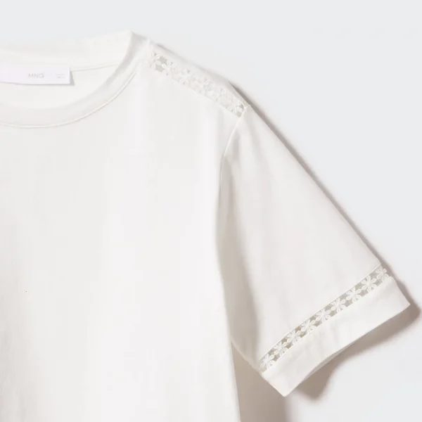 Embroidered White Cotton T-Shirt - Hình ảnh 6