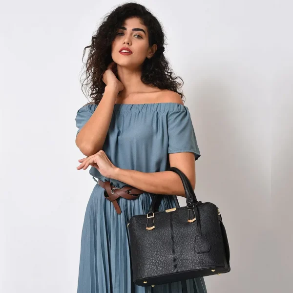 Women's Leather Handbag (Black) - Hình ảnh 2