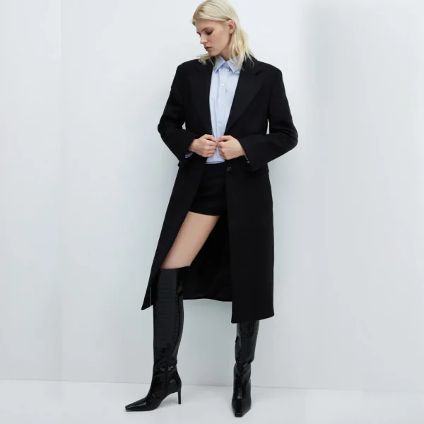 Black Croc-Effect Based Stiletto Boots - Hình ảnh 3